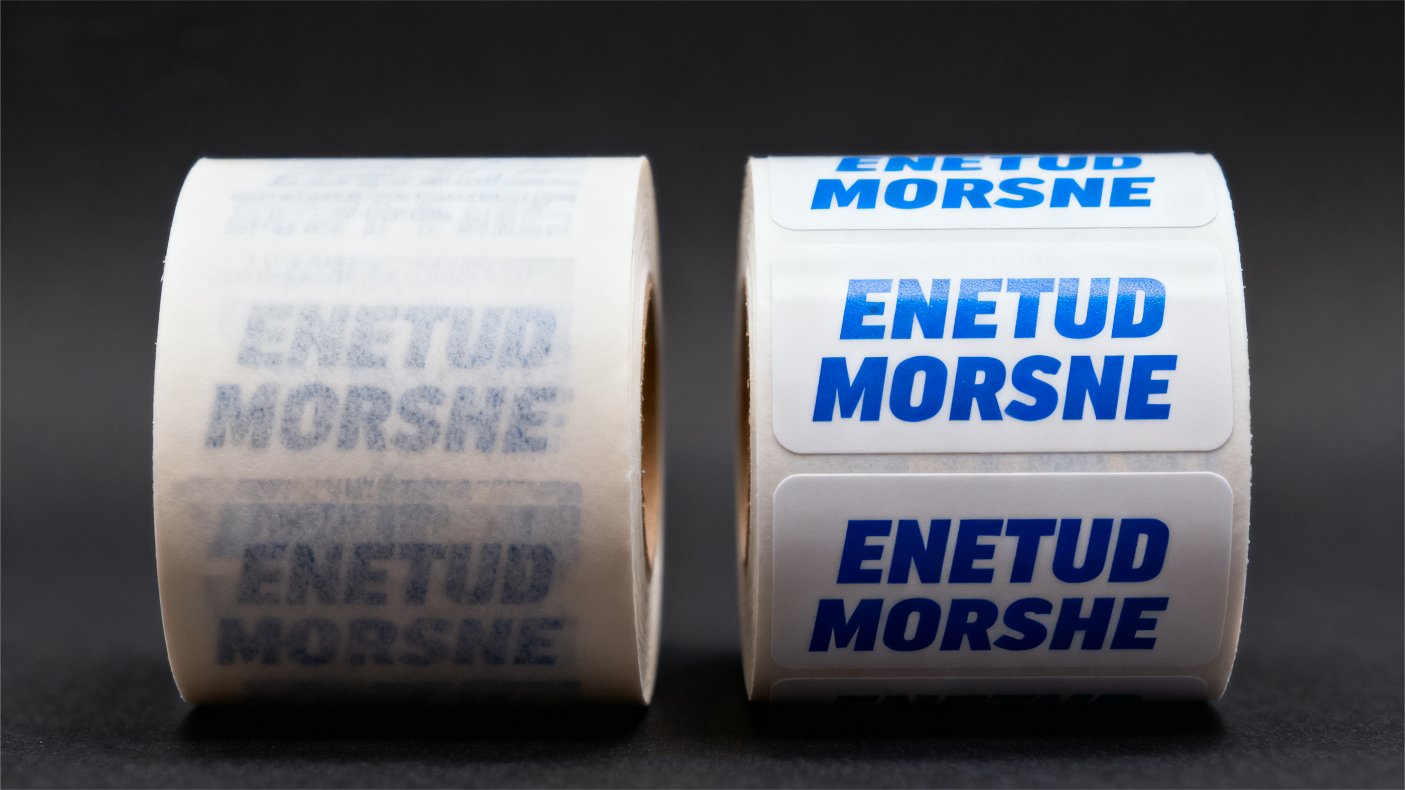 Comparison of durability between thermal labels and thermal transfer labels The thermal label has faded, while the thermal transfer label remains clear.